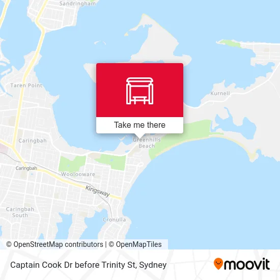 Mapa Captain Cook Dr before Trinity St