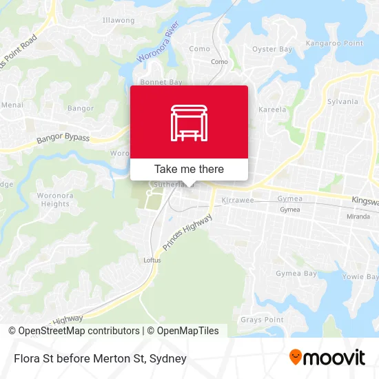 Mapa Flora St before Merton St