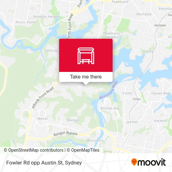 Mapa Fowler Rd opp Austin St