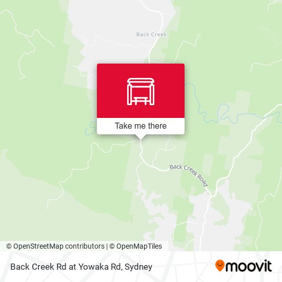 Back Creek Rd at Yowaka Rd map