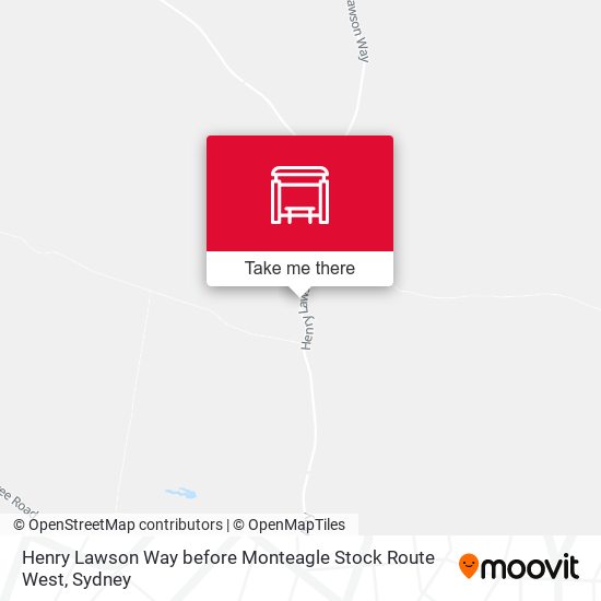 Henry Lawson Way before Monteagle Stock Route West map