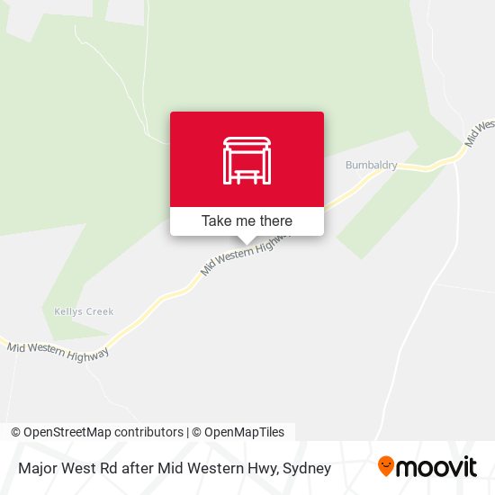 Major West Rd after Mid Western Hwy map