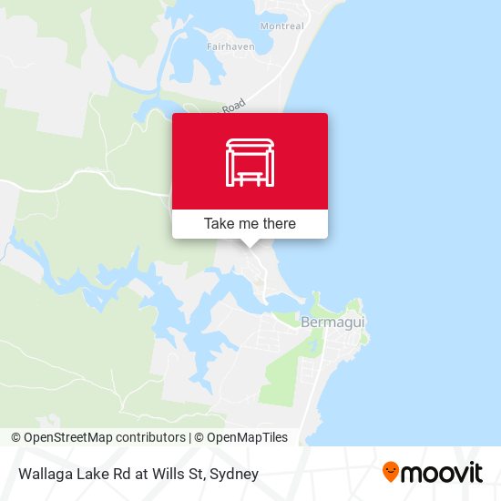 Wallaga Lake Rd at Wills St map