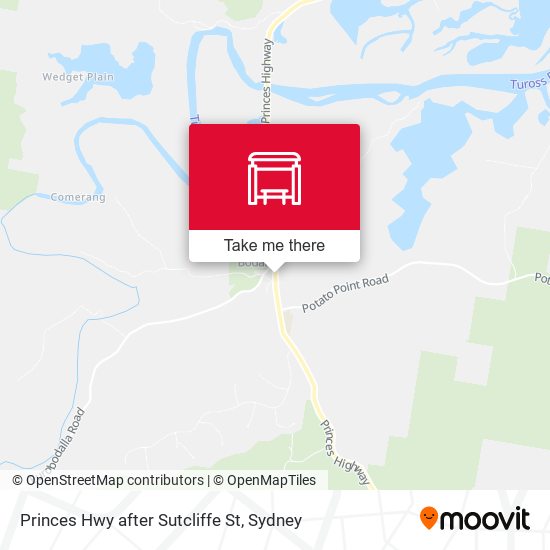 Princes Hwy after Sutcliffe St map