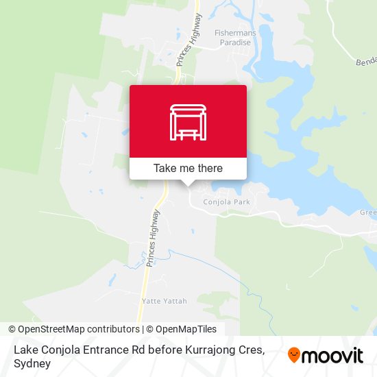 Lake Conjola Entrance Rd before Kurrajong Cres map
