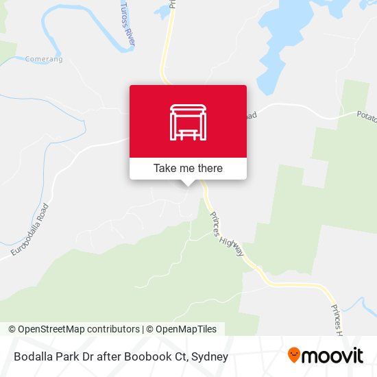 Bodalla Park Dr after Boobook Ct map