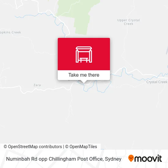 Mapa Numinbah Rd opp Chillingham Post Office
