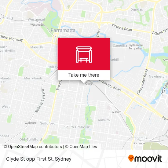 Mapa Clyde St opp First St