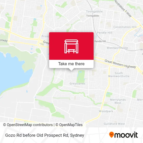 Mapa Gozo Rd before Old Prospect Rd