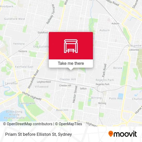 Mapa Priam St before Elliston St