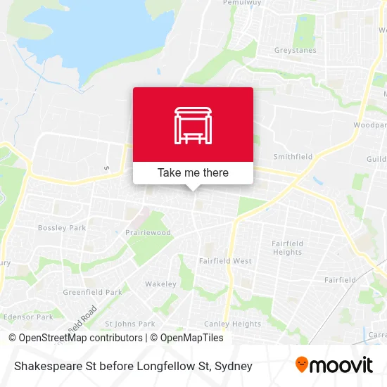 Mapa Shakespeare St before Longfellow St