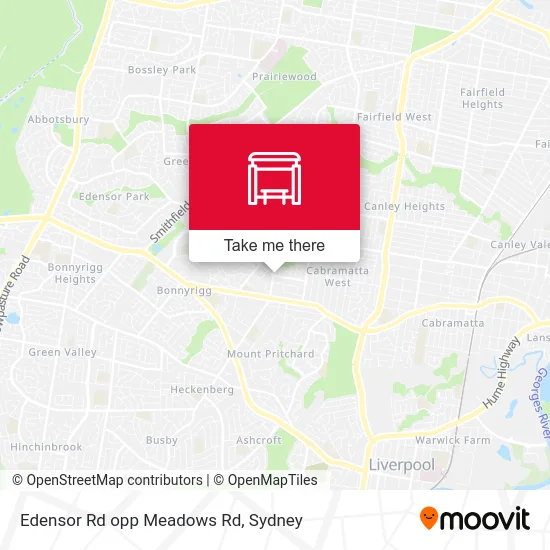 Mapa Edensor Rd opp Meadows Rd