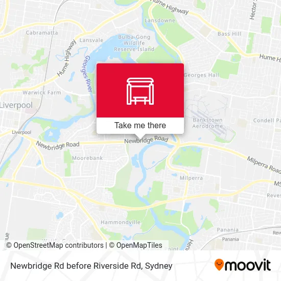 Mapa Newbridge Rd before Riverside Rd