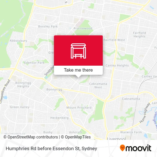 Mapa Humphries Rd before Essendon St