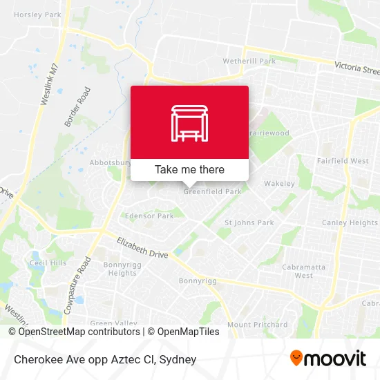 Mapa Cherokee Ave opp Aztec Cl