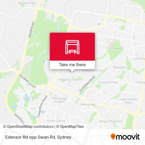 Mapa Edensor Rd opp Swan Rd