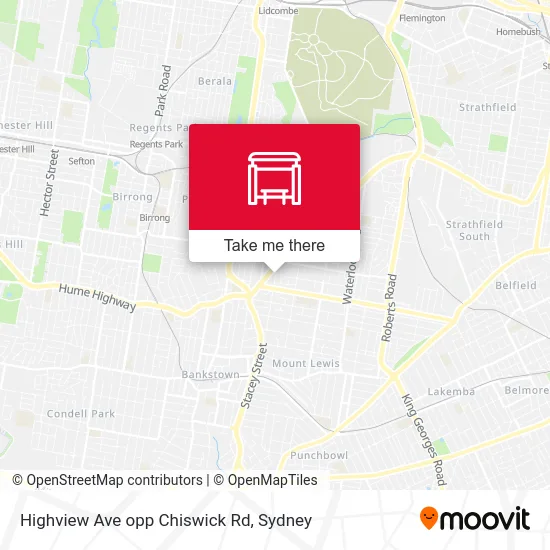 Mapa Highview Ave opp Chiswick Rd