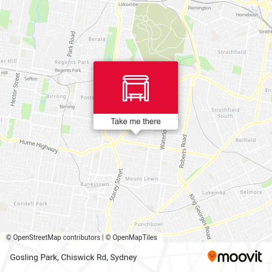 Mapa Gosling Park, Chiswick Rd