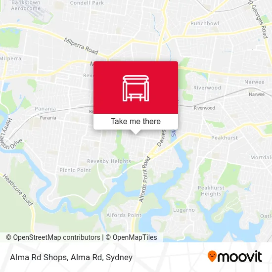 Mapa Alma Rd Shops, Alma Rd