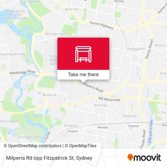 Mapa Milperra Rd opp Fitzpatrick St