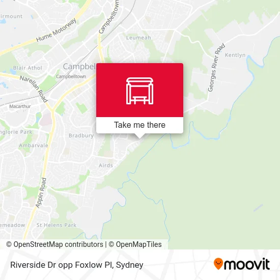 Mapa Riverside Dr opp Foxlow Pl