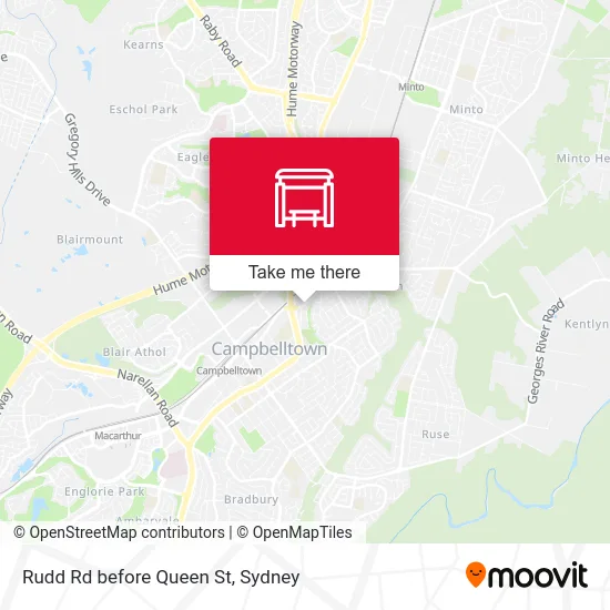 Mapa Rudd Rd before Queen St