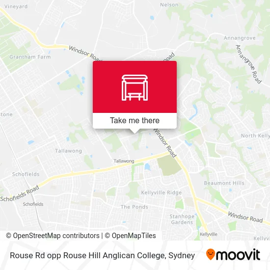 Mapa Rouse Rd opp Rouse Hill Anglican College