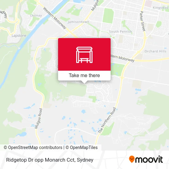 Mapa Ridgetop Dr opp Monarch Cct