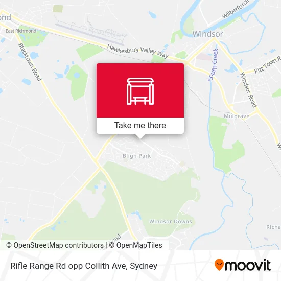 Mapa Rifle Range Rd opp Collith Ave