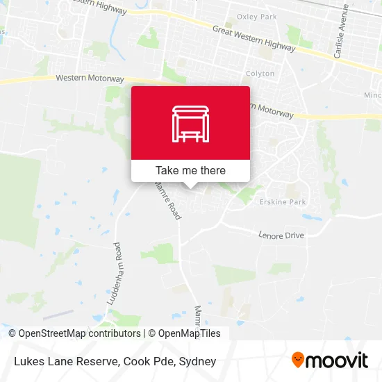 Mapa Lukes Lane Reserve, Cook Pde