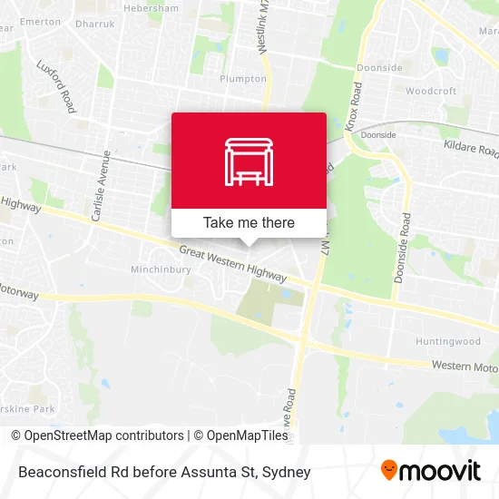 Mapa Beaconsfield Rd before Assunta St