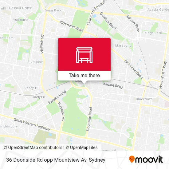 Mapa 36 Doonside Rd opp Mountview Av