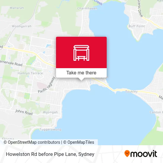 Mapa Howelston Rd before Pipe Lane