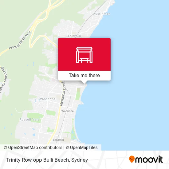 Mapa Trinity Row opp Bulli Beach