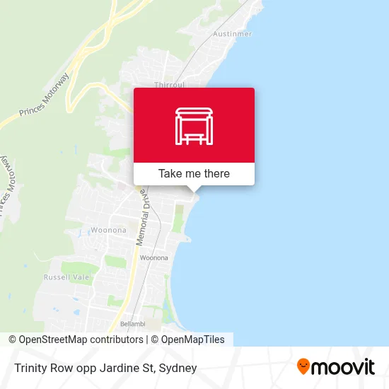 Mapa Trinity Row opp Jardine St