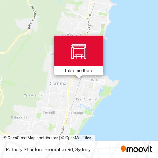 Mapa Rothery St before Brompton Rd