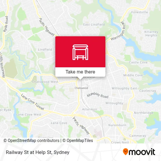 Mapa Railway St at Help St