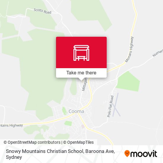 Snowy Mountains Christian School, Baroona Ave map