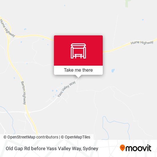 Old Gap Rd before Yass Valley Way map