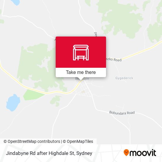 Jindabyne Rd after Highdale St map