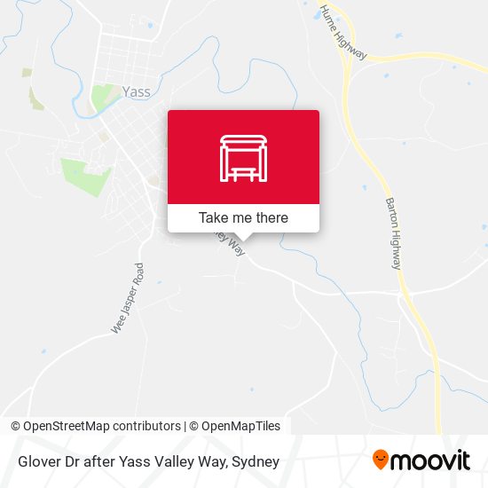 Glover Dr after Yass Valley Way map