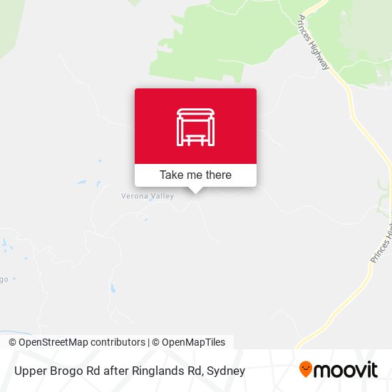 Upper Brogo Rd after Ringlands Rd map