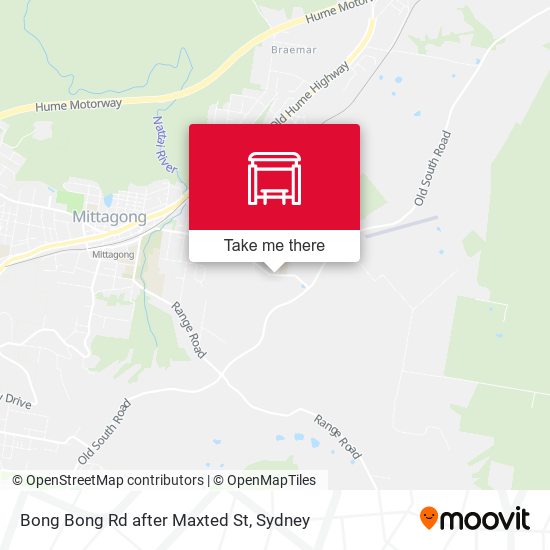 Bong Bong Rd after Maxted St map