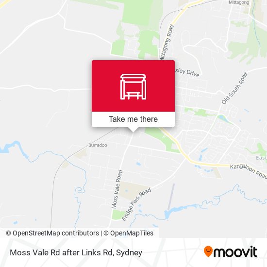 Moss Vale Rd after Links Rd map