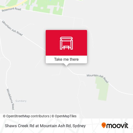 Shaws Creek Rd at Mountain Ash Rd map