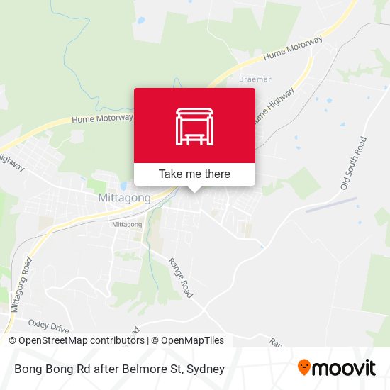 Bong Bong Rd after Belmore St map