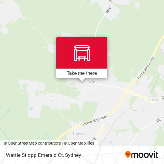 Wattle St opp Emerald Ct map