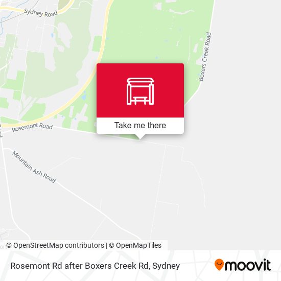 Rosemont Rd after Boxers Creek Rd map