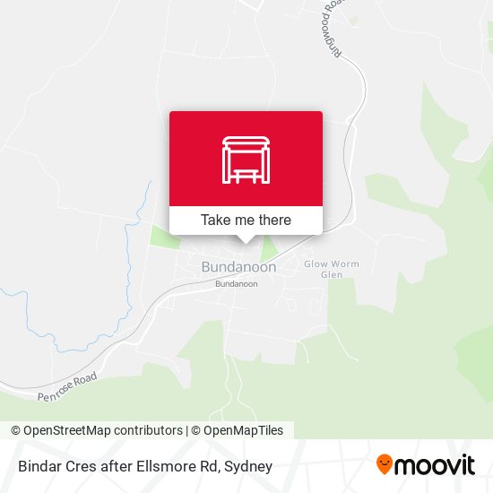 Bindar Cres after Ellsmore Rd map