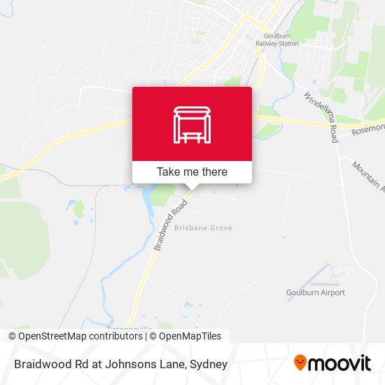 Braidwood Rd at Johnsons Lane map